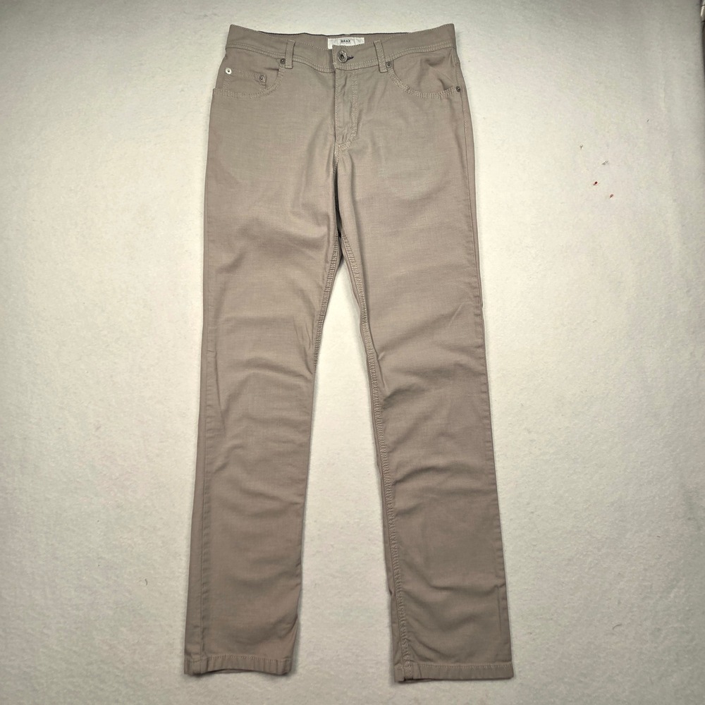 Brax Cooper Fancy Pants Mens 32/32 Tan Regular Fit Straight Leg Chino Trousers